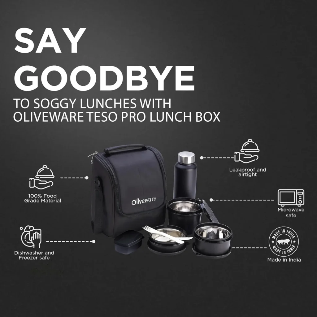 Features Lunch box | ओलिववेअर टेसो लंच बॉक्स